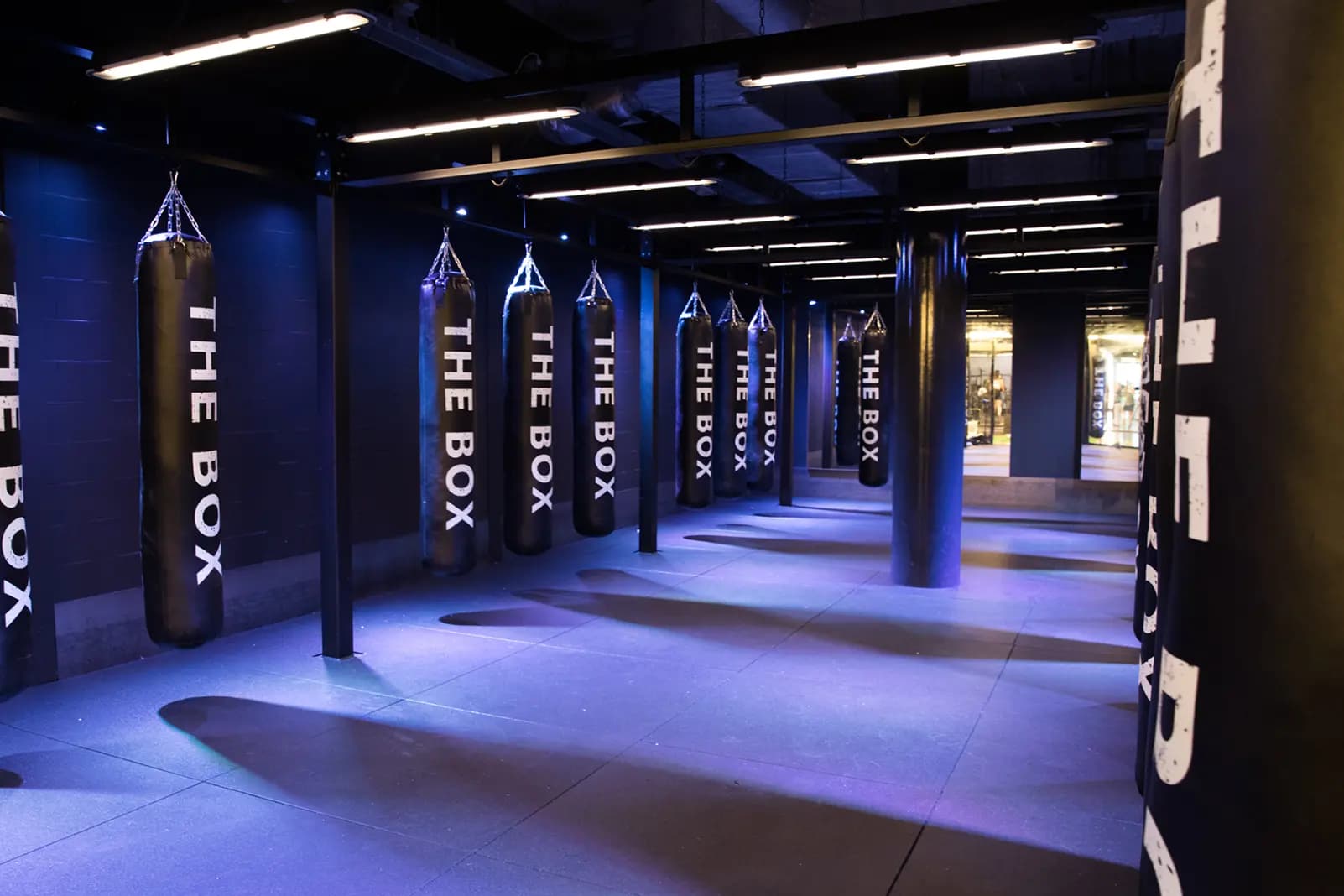 Boxing bags at the boxing class at Clubsportive location Amsterdam Zuidas.